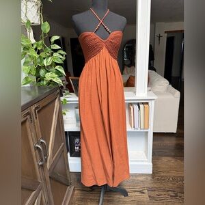 Zara halter tie  Strapless Maxi Dress